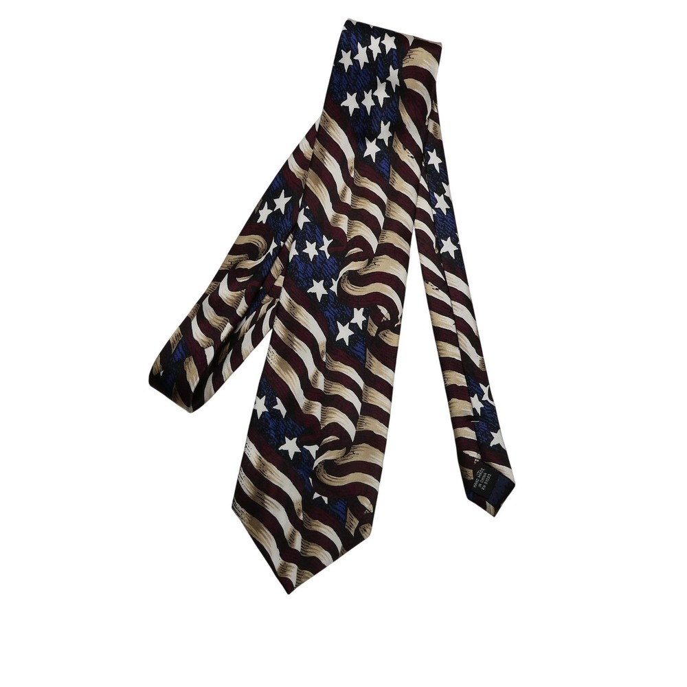 Tango By Max Raab Tie Mens One Size Multicolor American Flag Patriotic USA